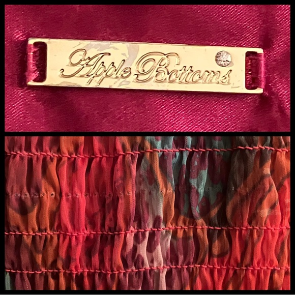 Vintage Y2K Apple Bottom Colorful Psychedelic Sheer Blouse Top Trashy2K M/L Pink - Picture 12 of 13